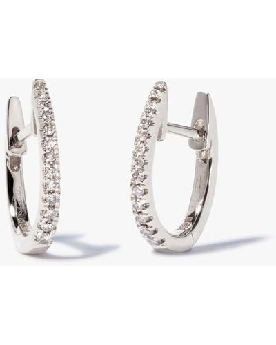 Annoushka Eclipse 18ct White Gold Diamond Fine Hoop Earrings - Metallic