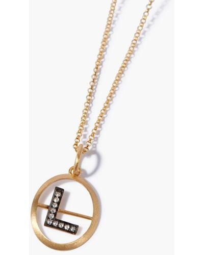Annoushka 18ct Gold Diamond Initial L Necklace - Metallic
