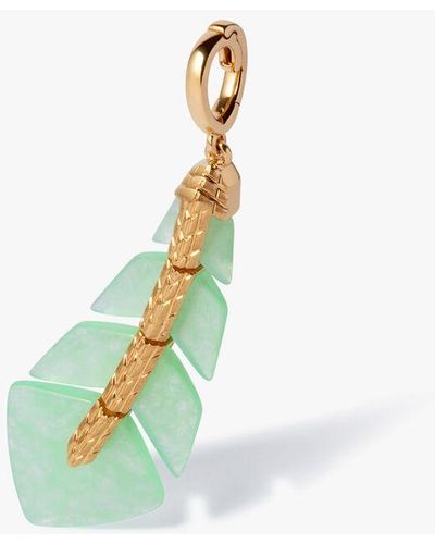 Annoushka Flight 18ct Yellow Gold Jade Feather Pendant - Green