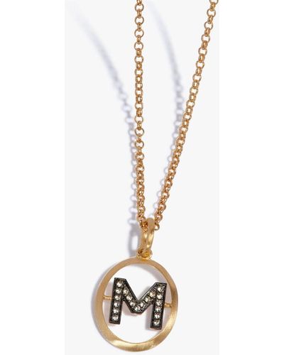 Annoushka Initials 18ct Yellow Gold Diamond M Necklace - Metallic
