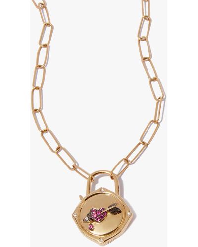 Annoushka Lovelock 18ct Yellow Gold Heart & Arrow Charm Necklace - Metallic