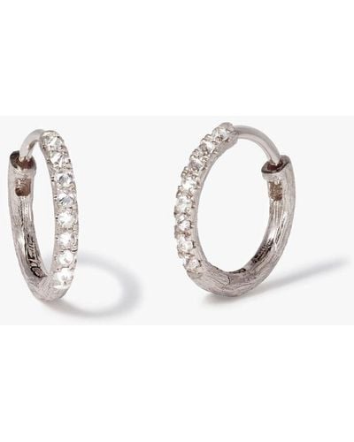 Annoushka Dusty Diamonds 18ct White Gold 12mm Hoop Earrings - Metallic