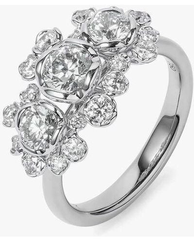 Annoushka Marguerite 18ct White Gold Triple Diamond Engagement Ring - Metallic