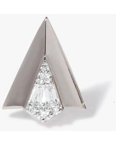 Annoushka Flight 18ct White Gold Diamond Arrow Stud Earring