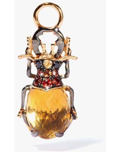 Annoushka 18ct Yellow Gold Citrine Beetle Earring Drop - Metallic