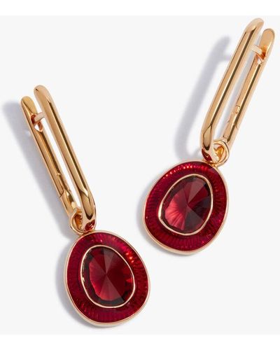 Annoushka Knuckle 14ct Yellow Gold Garnet Sweetie Earrings - Red