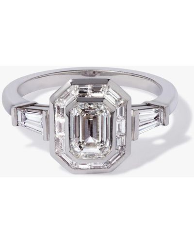 Annoushka 18ct White Gold Emerald Cut Diamond Ring