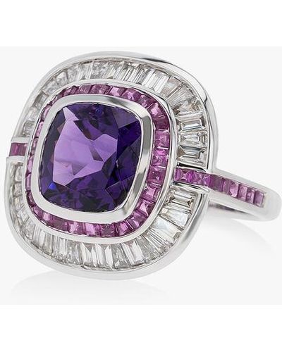 Annoushka Luxor 18ct White Gold Amethyst & Diamond Ring - Purple