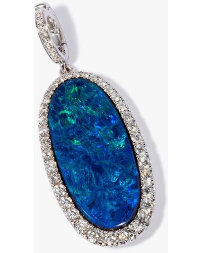 Annoushka 18ct White Gold Opal Doublet & Diamond Pendant - Blue