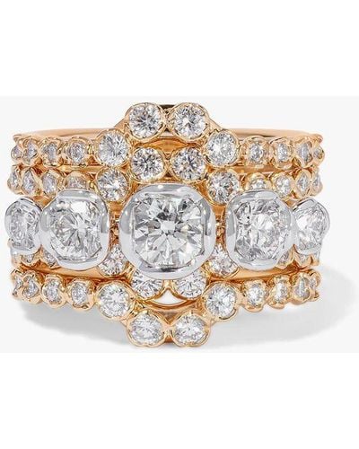 Annoushka Marguerite 18ct Yellow Gold Diamond Ring Stack - Multicolor