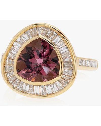 Annoushka Elara 18ct Yellow Gold Tourmaline & Diamond Ring - Pink