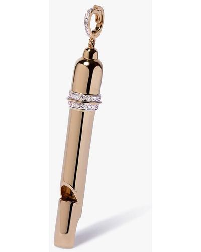 Annoushka 18ct Yellow Gold Diamond Whistle Charm Pendant - Metallic