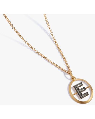 Annoushka Initials 18ct Yellow Gold Diamond E Necklace - Metallic