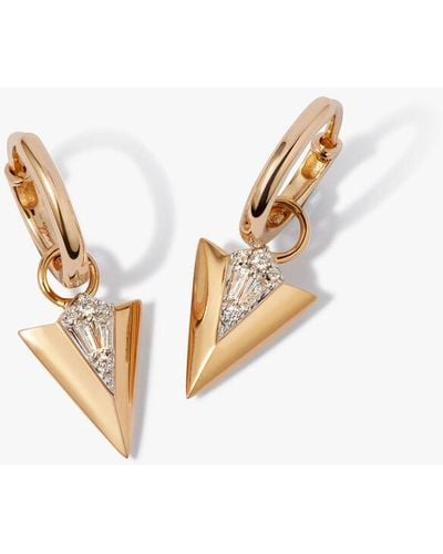 Annoushka Flight 18ct Yellow Gold Diamond Arrow Hoop Earrings - Metallic