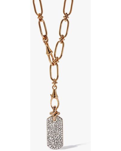Annoushka Knuckle 14ct Yellow Gold Diamond Dog Tag Necklace - Metallic