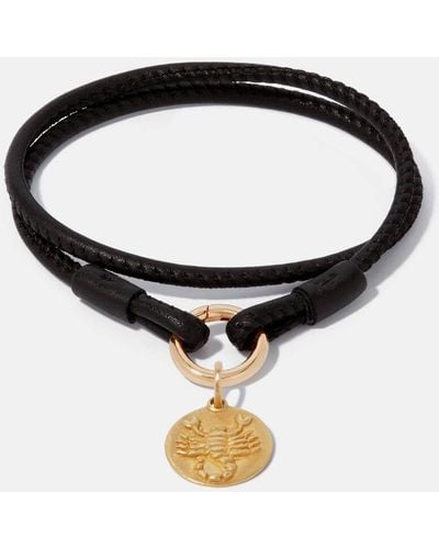 Annoushka 18ct Gold Lovelink 41cms Leather Scorpio Charm Bracelet - Black