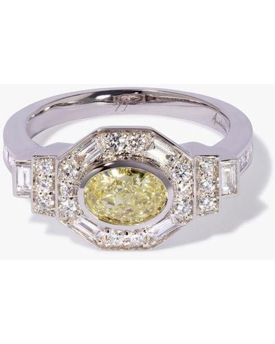 Annoushka 18ct White Gold Yellow Diamond Ring - Metallic