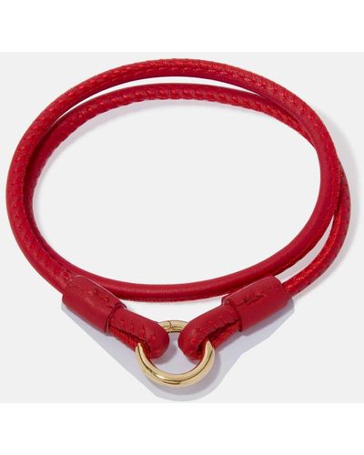 Annoushka 14ct Yellow Gold 41cms Red Leather Bracelet