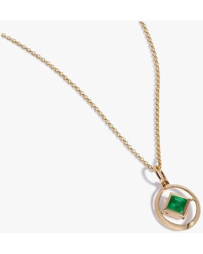 Annoushka Birthstones 14ct Yellow Gold May Emerald Necklace - White