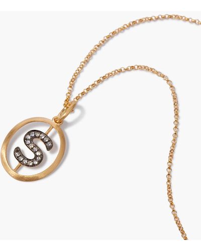 Annoushka 18ct Gold Diamond Initial S Necklace - Metallic
