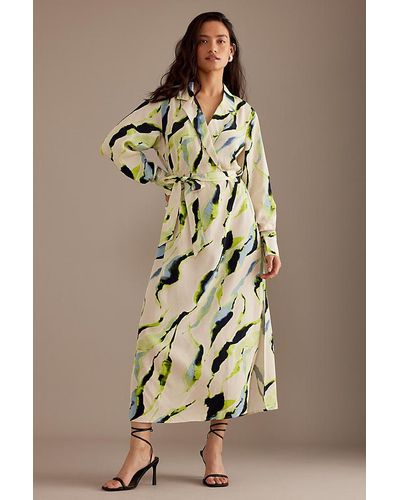 SELECTED Lilian Wrap Midi Shirt Dress - Natural