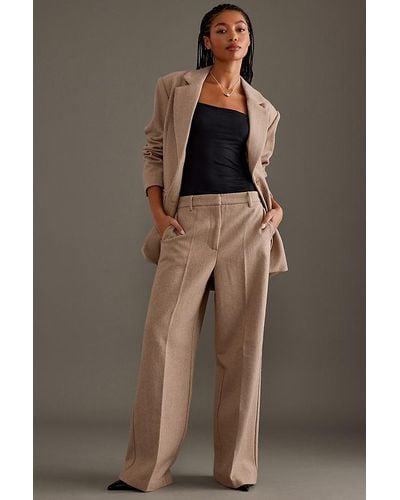 SELECTED Eliana High-rise Wide-leg Trousers - Natural