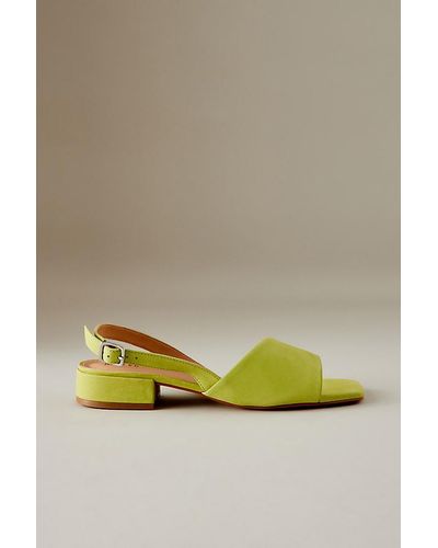 Maeve Asymmetrical-strap Leather Slingback Sandals - Green