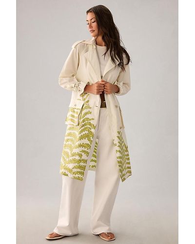 Anthropologie By Printed Trench Coat - Natural