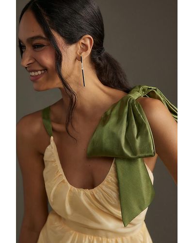 Hutch Scoop-neck Bow Tiered Maxi Dress - Green