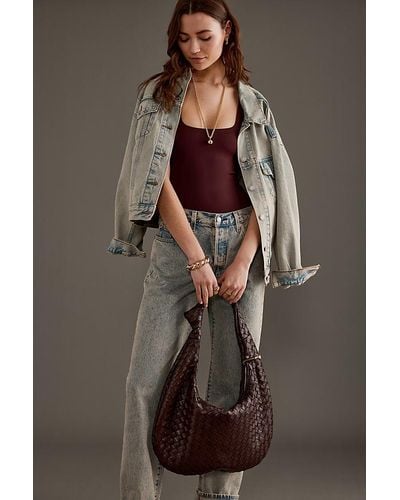 Melie Bianco The Brigitte Woven Faux-leather Shoulder Bag By : Oversized Edition - Brown
