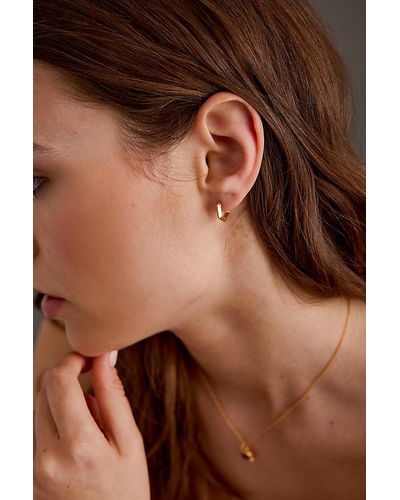 Rachel Jackson Gold-plated Mini Bevel Hex Hoop Earrings - Natural