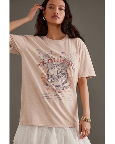 Anthropologie South Dakota Graphic Short-sleeve Boyfriend T-shirt - Brown