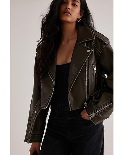 Blank NYC Ride Of Moto Cropped Leather Jacket - Black