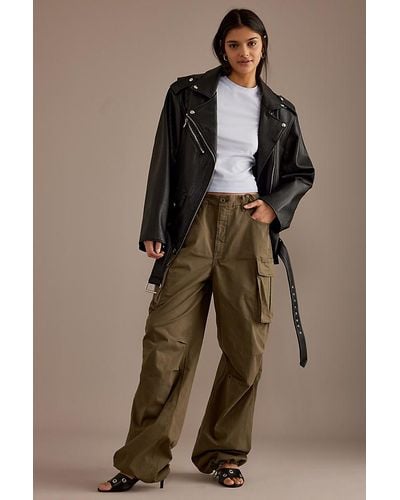 GOOD AMERICAN Baggy Cargo Trousers - Brown