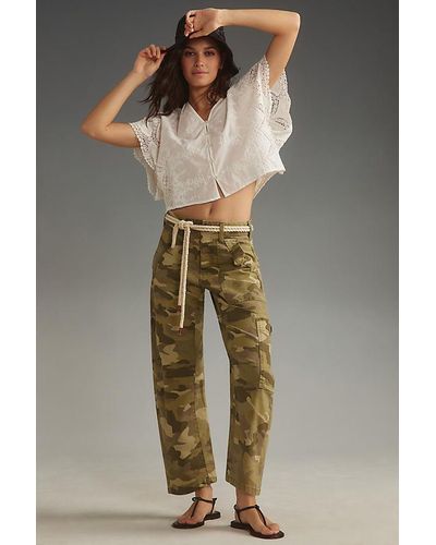 Pilcro Millie Camo Low-slung Barrel Trousers - Multicolour
