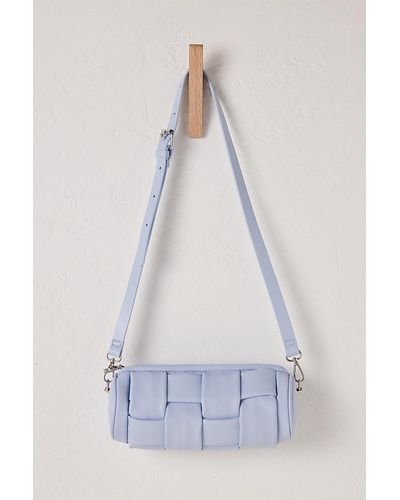 Anthropologie Woven Faux-leather Barrel Bag - White