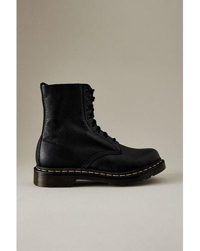 Dr. Martens Pascal Virginia Leather Lace-up Boots - Black