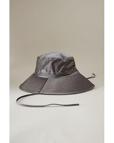 Rains Boonie Waterproof Tie Bucket Hat - Grey