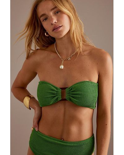4th & Reckless Lulu Crinkle Bikini Top - Green