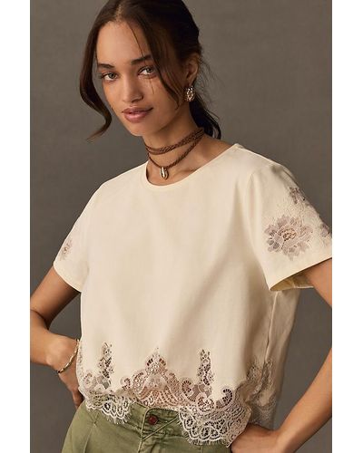 Dolan Left Coast Lace-trim Baby T-shirt - Brown