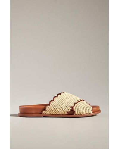 Maeve Scallop Banded Sandals - Natural