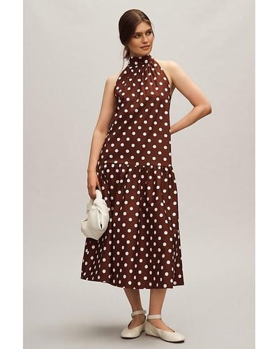 Maeve Halter Drop-waist Midi Dress - Multicolour