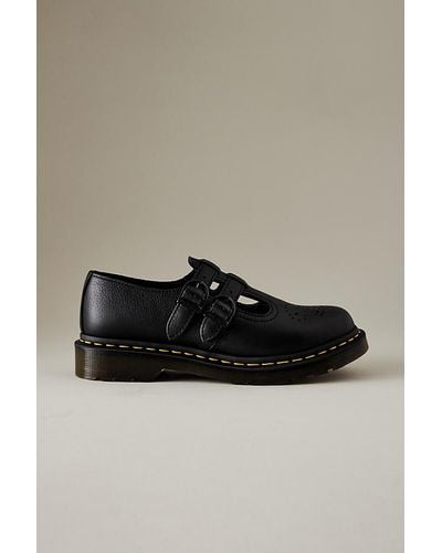 Dr. Martens Virginia Leather Mary Jane Shoes - Brown