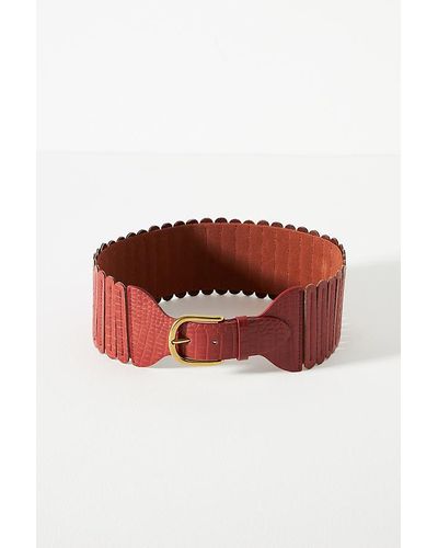 Anthropologie Tabitha Leather Tall Belt - Natural