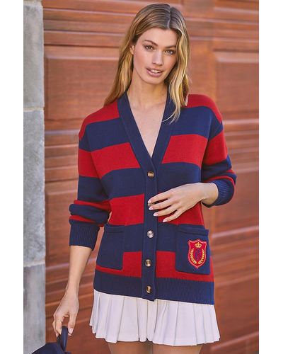 The Upside Roosevelt Piper Knit Cardigan - Red