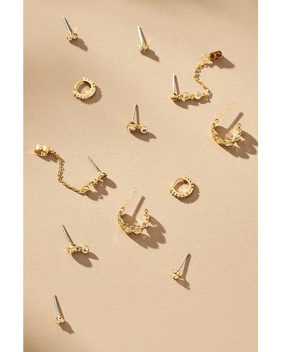 Anthropologie Assorted Earrings, Set Of 6 - Natural