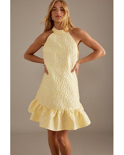 SELECTED Klarine Sleeveless Halter Mini Dress - Natural