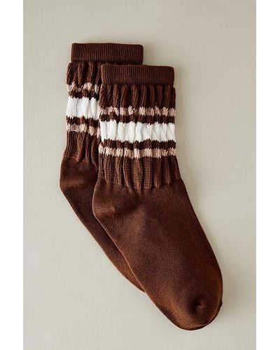 Anthropologie Stripe Slouch Socks - Brown