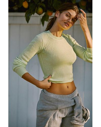Daily Practice by Anthropologie Long-sleeve Rib Cropped Jumper - Green