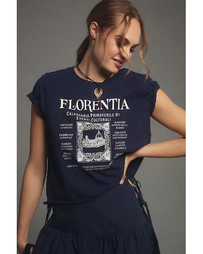 Maeve Florentia Short-sleeve Graphic T-shirt - Blue